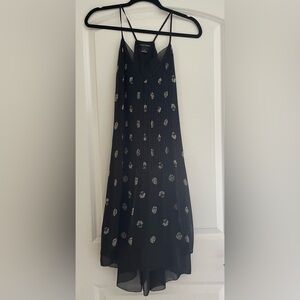 Club Monaco Silk Paisley Print V Neck Dress